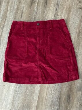 Old Navy Red Corduroy Mini Skirt